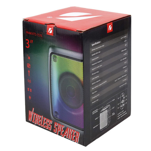 اسپیکر بلوتوثی قابل حمل KTS-1576 با نورپردازی LED