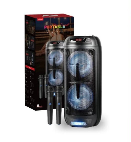 اسپیکر بلوتوثی قابل حمل KTS-1199S با شارژر تایپ C با 2 میکروفون بی سیم