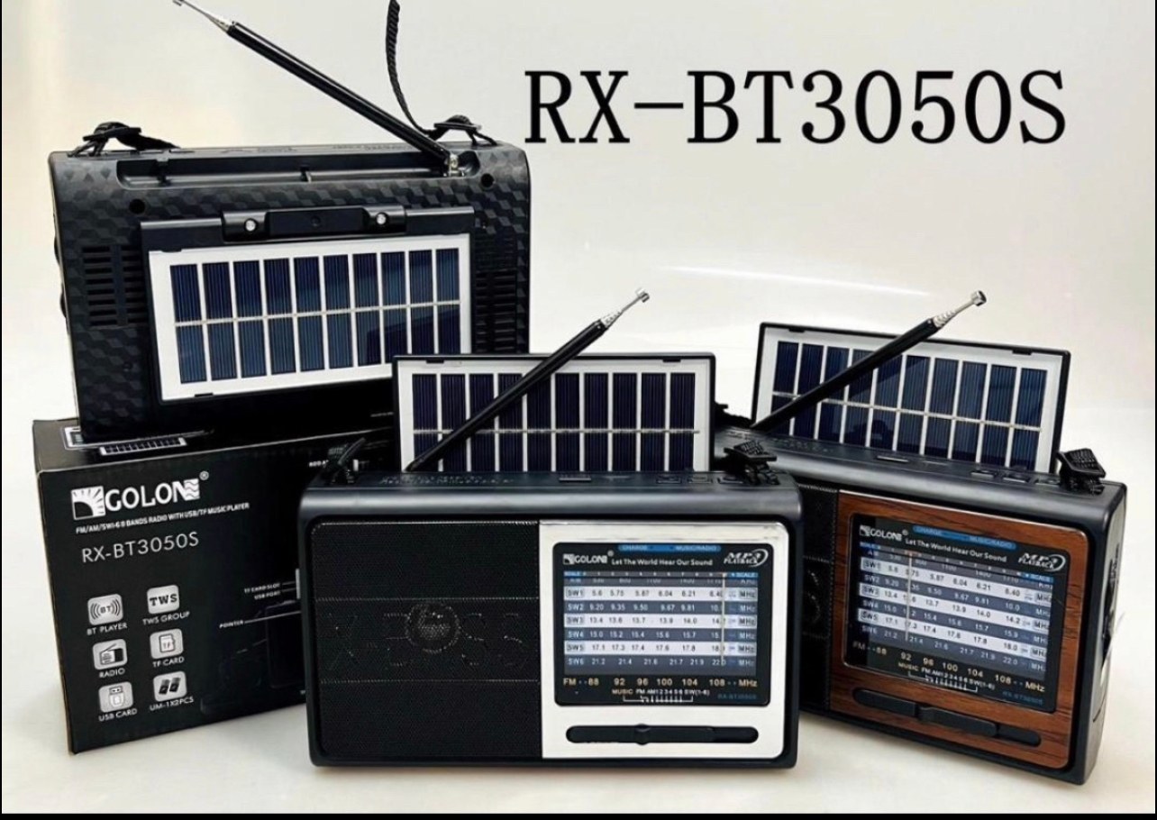 رادیو بلوتوثی گولون مدل RX-BT3050S با پنل خورشیدی