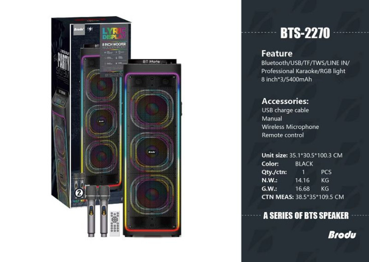 اسپیکر قابل حمل برودو مدل BTS-2270